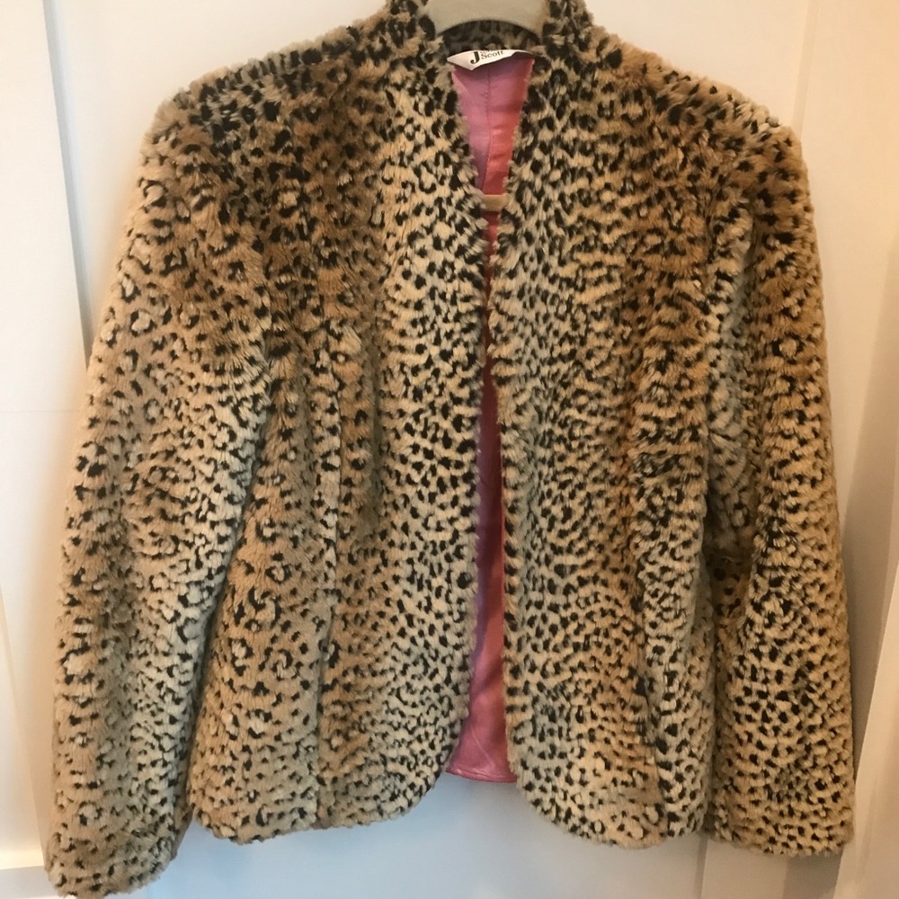 Vintage leopard faux fur jacket